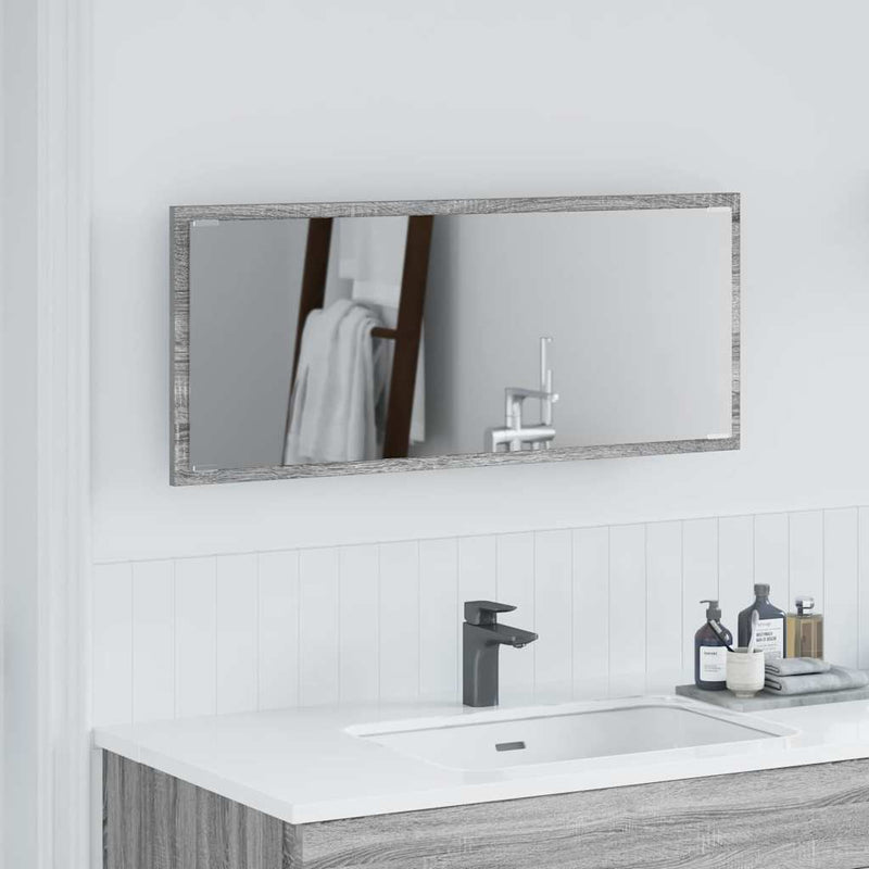 vidaXL Tükör tükör lámpákkal Szürke sonoma 90 x 8.5 x 37 cm Faanyag