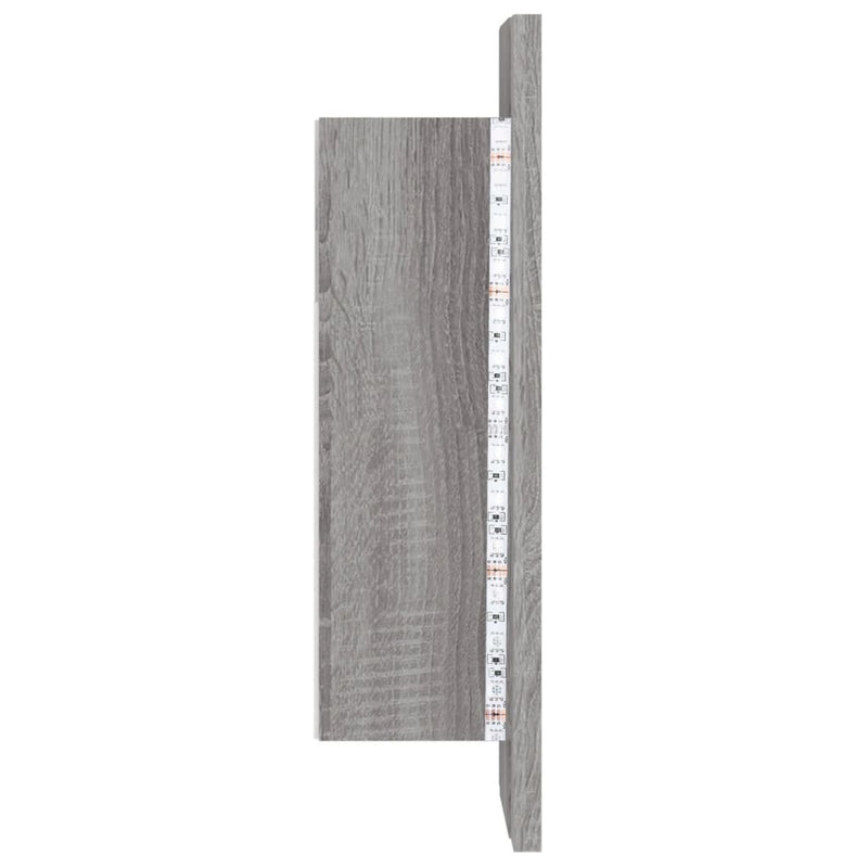 vidaXL szürke sonoma szerelt fa tükrös szekrény LED-del 40x12x45 cm