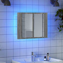 vidaXL szürke sonoma színű szerelt fa tükörszekrény LED-del 60x12x45cm