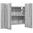 vidaXL szürke sonoma színű szerelt fa tükörszekrény LED-del 60x12x45cm
