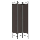 vidaXL 3 paneles barna szövet paraván 120x200 cm