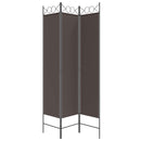 vidaXL 3 paneles barna szövet paraván 120x200 cm