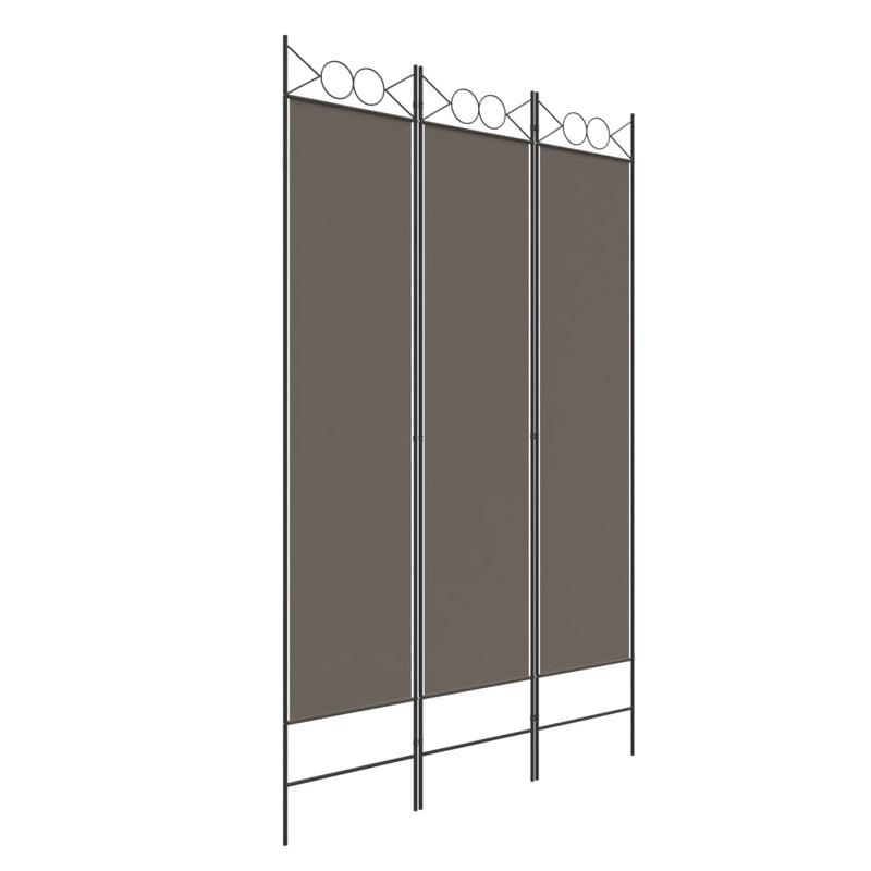 vidaXL 3 paneles antracitszürke szövet térelválasztó 120x200 cm