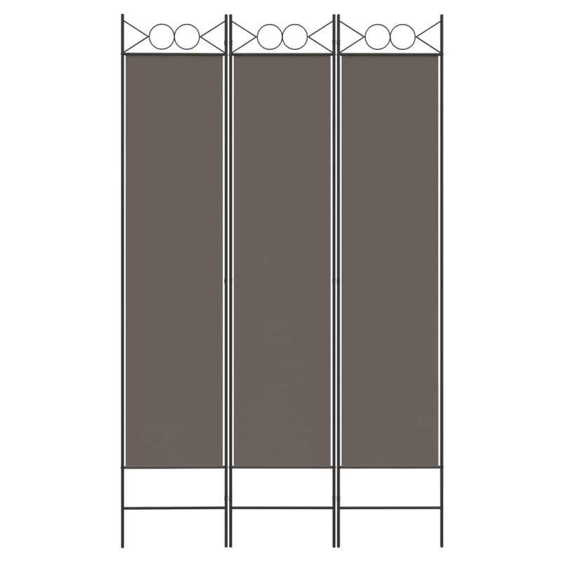 vidaXL 3 paneles antracitszürke szövet térelválasztó 120x200 cm