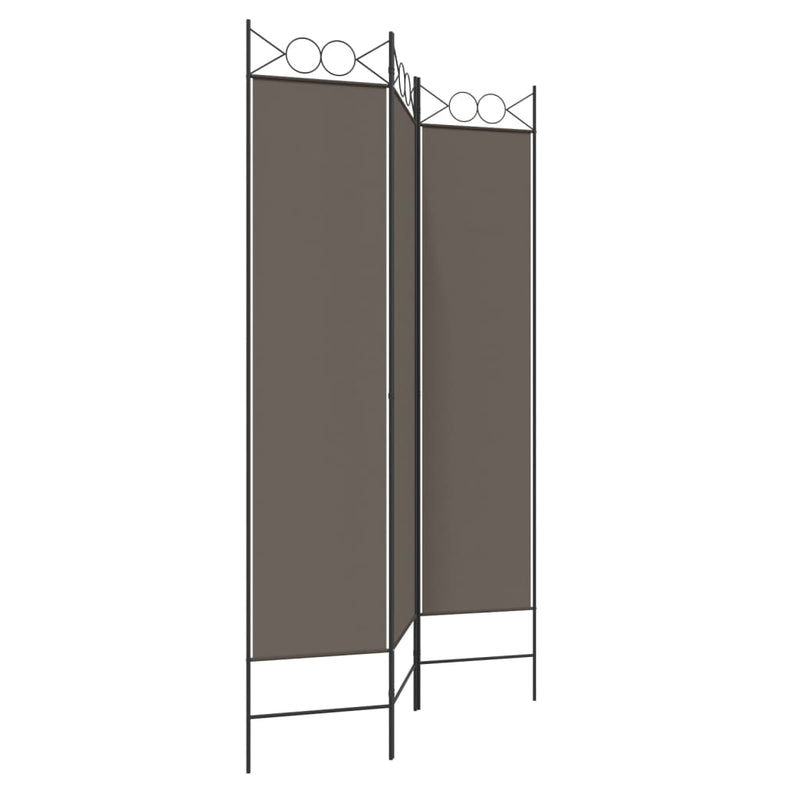 vidaXL 3 paneles antracitszürke szövet térelválasztó 120x200 cm