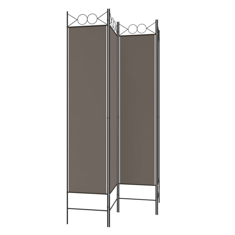 vidaXL 4 paneles antracitszürke szövet térelválasztó 160 x 200 cm