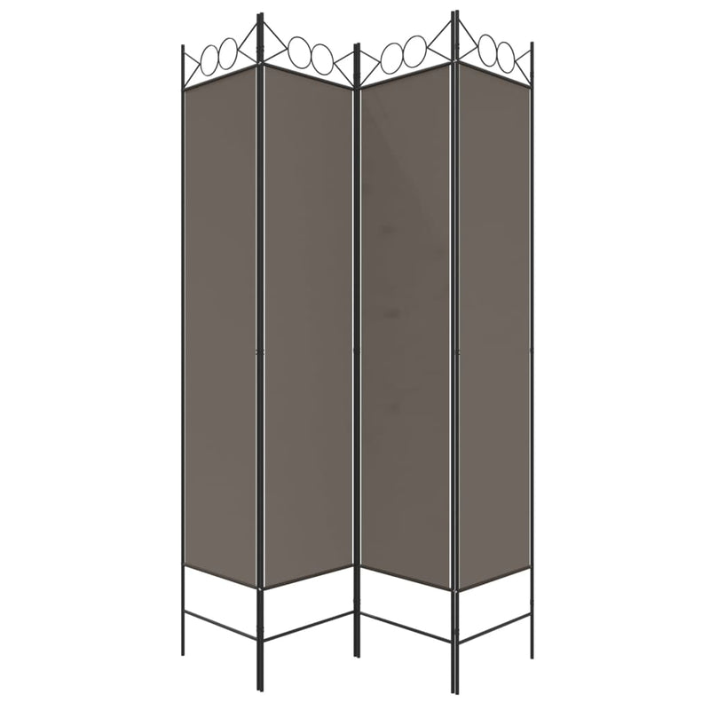 vidaXL 4 paneles antracitszürke szövet térelválasztó 160 x 200 cm