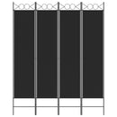 vidaXL 4 paneles fekete szövet térelválasztó 160x200 cm