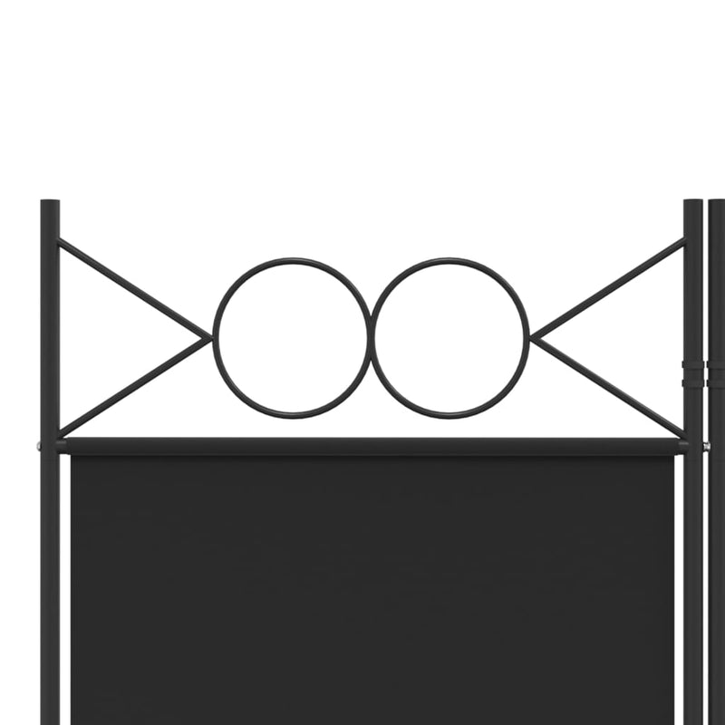 vidaXL 4 paneles fekete szövet térelválasztó 160x200 cm