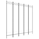 vidaXL fehér 5 paneles paraván 200x200 cm szövet