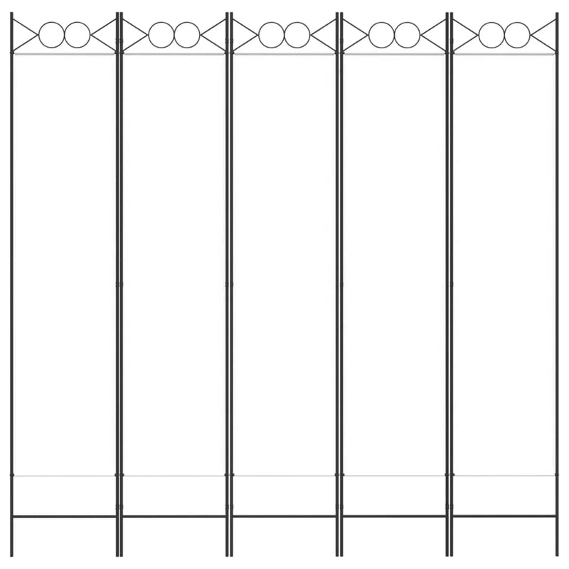 vidaXL fehér 5 paneles paraván 200x200 cm szövet