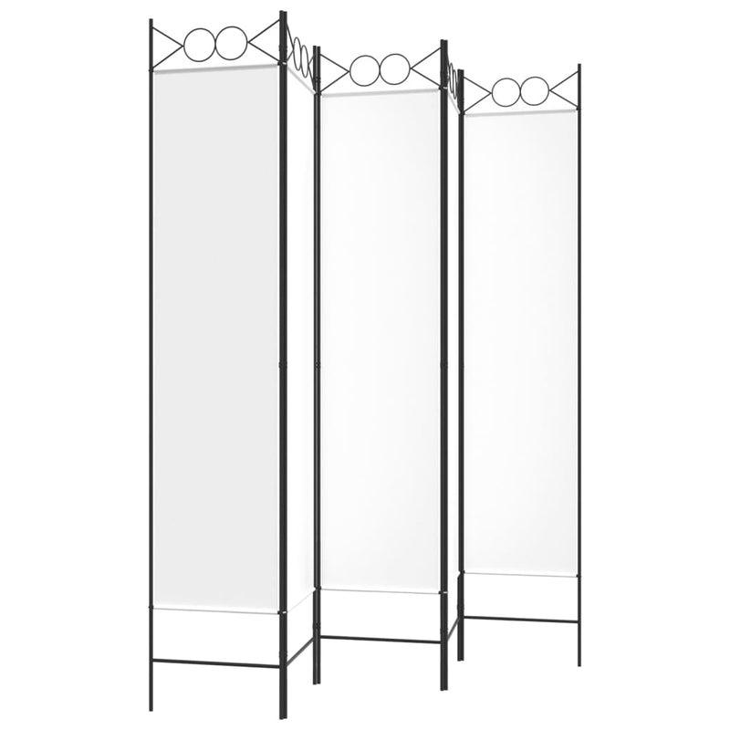 vidaXL fehér 5 paneles paraván 200x200 cm szövet