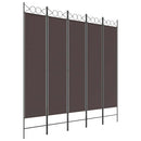 vidaXL 5 paneles barna szövet paraván 200x200 cm