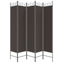 vidaXL 5 paneles barna szövet paraván 200x200 cm