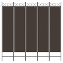 vidaXL 5 paneles barna szövet paraván 200x200 cm