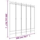 vidaXL 5 paneles barna szövet paraván 200x200 cm