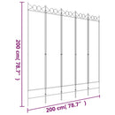 vidaXL 5 paneles barna szövet paraván 200x200 cm