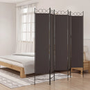 vidaXL 5 paneles barna szövet paraván 200x200 cm