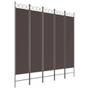 vidaXL 5 paneles barna szövet paraván 200x200 cm