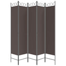 vidaXL 5 paneles barna szövet paraván 200x200 cm