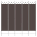 vidaXL 5 paneles barna szövet paraván 200x200 cm