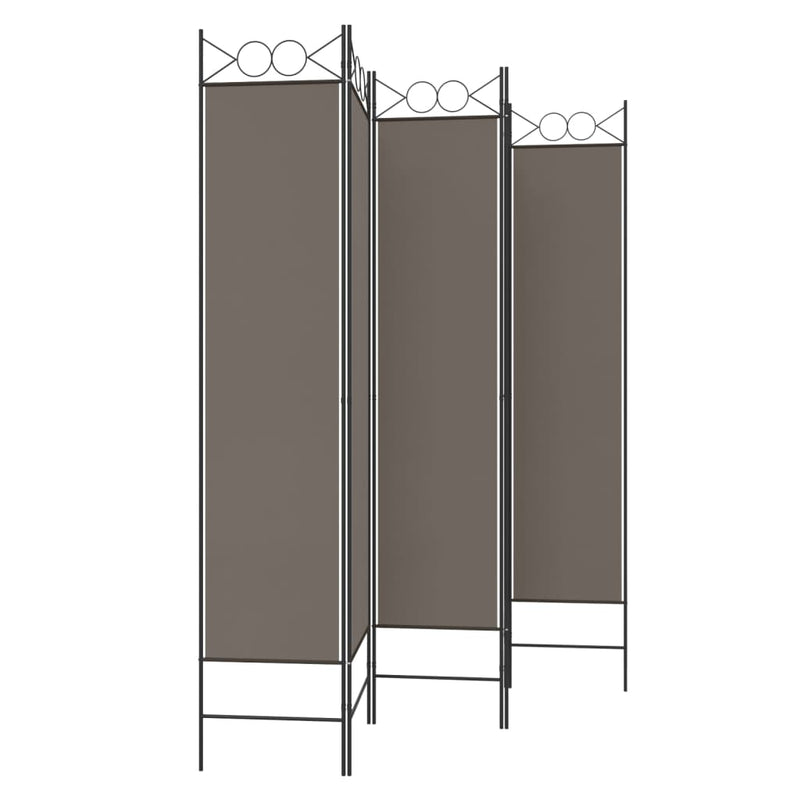 vidaXL 5 paneles antracitszürke szövet térelválasztó 200x200 cm