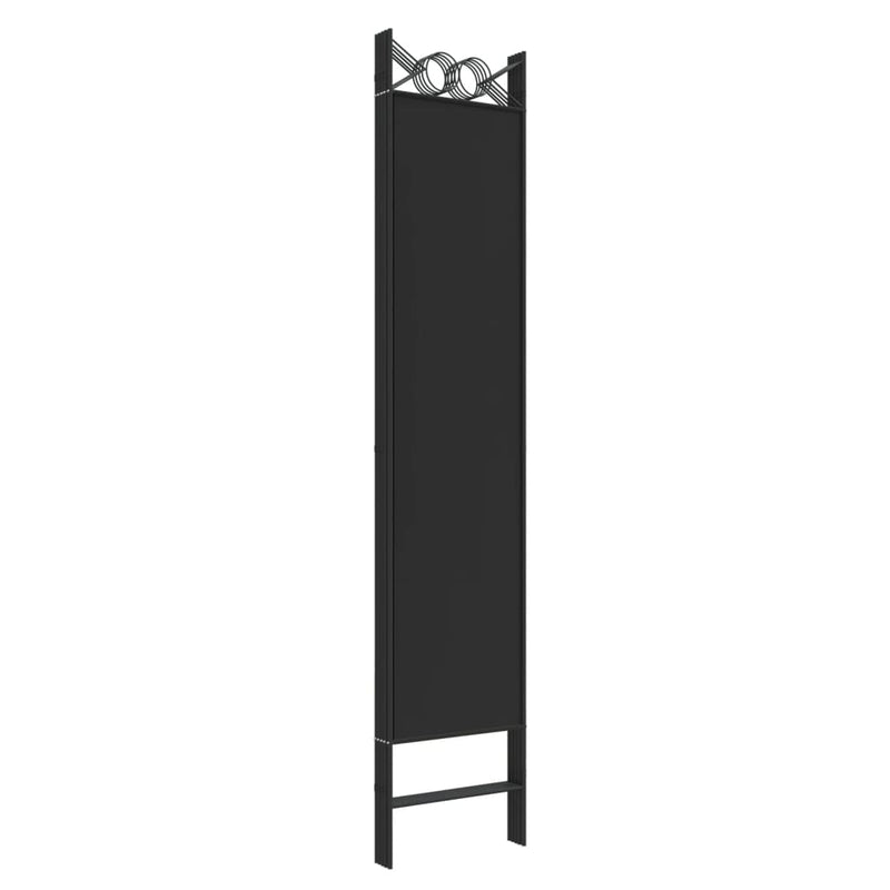 vidaXL 5 paneles fekete szövet térelválasztó 200x200 cm