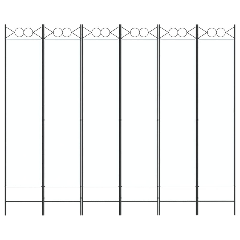 vidaXL 6-paneles fehér szövet térelválasztó 240 x 200 cm