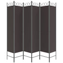 vidaXL 6 paneles barna szövet paraván 240x200 cm