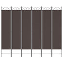 vidaXL 6 paneles barna szövet paraván 240x200 cm
