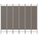 vidaXL 6 paneles antracitszürke szövet térelválasztó 240x200 cm