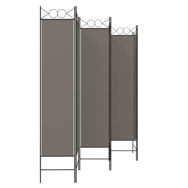 vidaXL 6 paneles antracitszürke szövet térelválasztó 240x200 cm