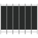 vidaXL 6-paneles fekete szövet térelválasztó 240 x 200 cm