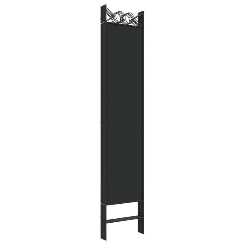 vidaXL 6-paneles fekete szövet térelválasztó 240 x 200 cm