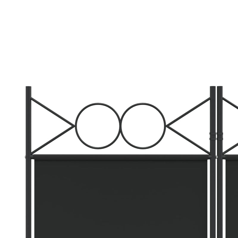 vidaXL 6-paneles fekete szövet térelválasztó 240 x 200 cm