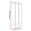 vidaXL 3-paneles fehér szövetparaván 120 x 220 cm