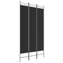 vidaXL 3 paneles fekete szövet térelválasztó 120 x 220 cm