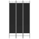 vidaXL 3 paneles fekete szövet térelválasztó 120 x 220 cm