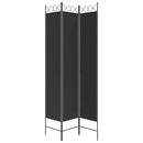 vidaXL 3 paneles fekete szövet térelválasztó 120 x 220 cm