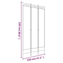 vidaXL 3 paneles fekete szövet térelválasztó 120 x 220 cm