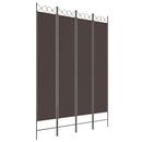 vidaXL 4 paneles barna szövet paraván 160x220 cm