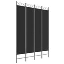vidaXL 4 paneles fekete szövet térelválasztó 160x220 cm
