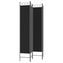 vidaXL 4 paneles fekete szövet térelválasztó 160x220 cm