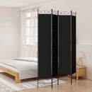 vidaXL 4 paneles fekete szövet térelválasztó 160x220 cm