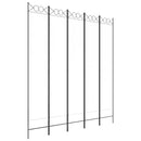 vidaXL fehér 5 paneles paraván 200x220 cm szövet