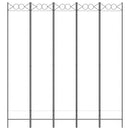 vidaXL fehér 5 paneles paraván 200x220 cm szövet