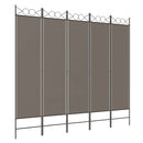 vidaXL 5 paneles antracitszürke szövet térelválasztó 200x220 cm
