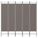 vidaXL 5 paneles antracitszürke szövet térelválasztó 200x220 cm