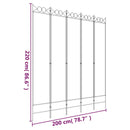 vidaXL 5 paneles antracitszürke szövet térelválasztó 200x220 cm