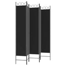 vidaXL 5 paneles fekete szövet térelválasztó 200x220 cm